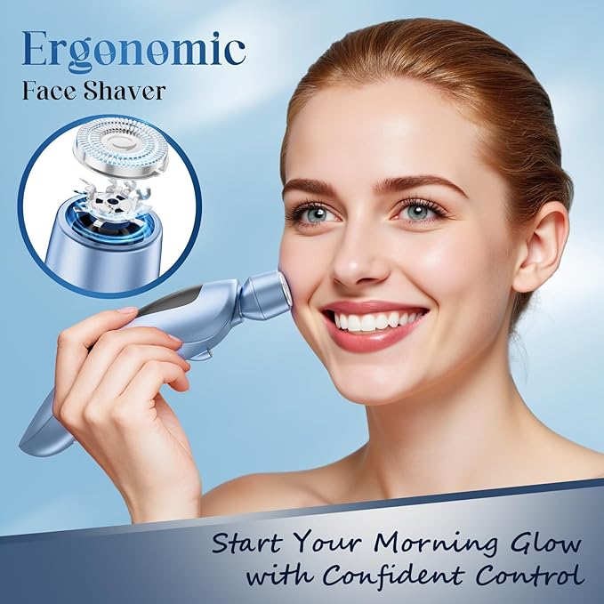 rategist Cordless Electric Razors for Women: Rechargeable Painless Bikini Trimmer for Body Hair - IPX7 Waterproof Shaver with LED Display for Face/Underarm/Leg Deep Blue