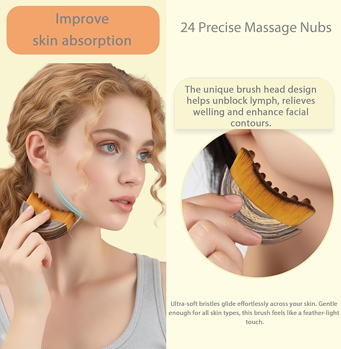 New Lymphatic Contour Face Brush, Lymphatic Drainage Massager for Face,Ergonomically Designed to Fit The Skin and Relieve Fatigue Ã¯Â¼Â2pcsÃ¯Â¼Â