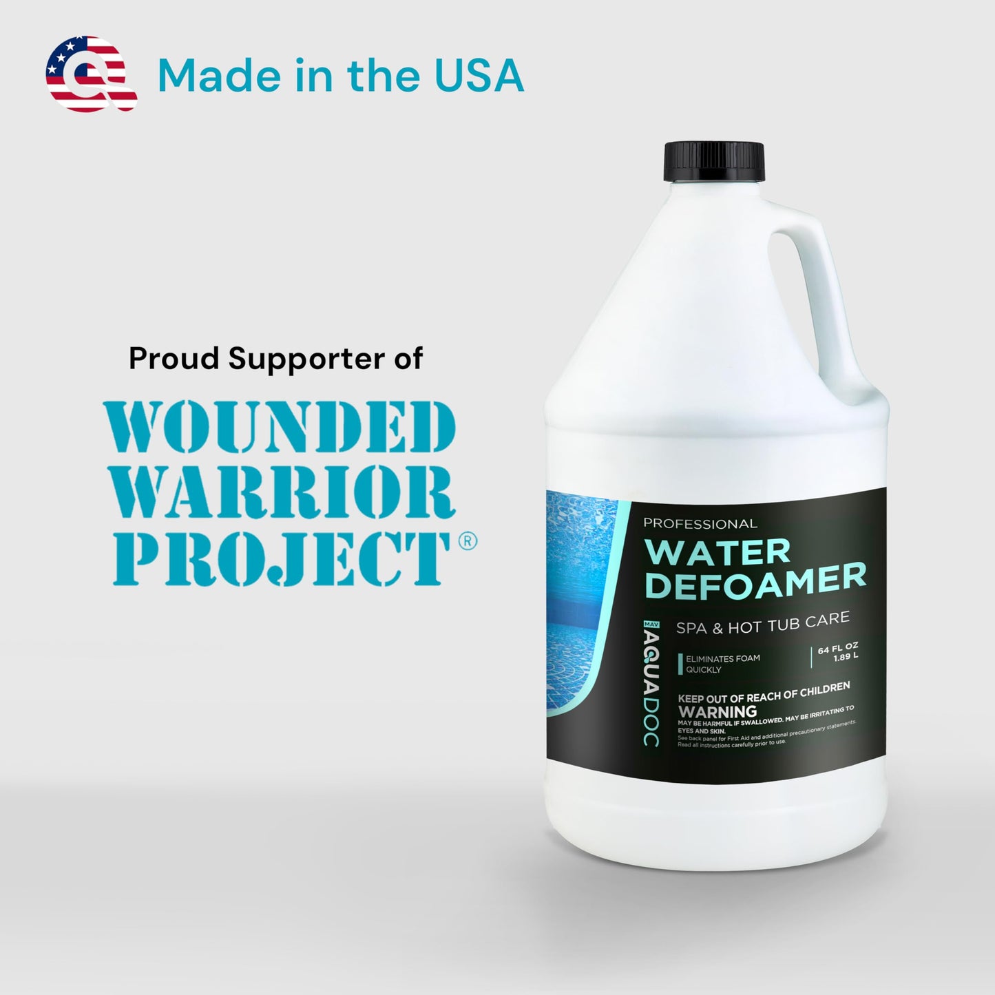 AquaDoc Hot Tub Defoamer - Spa Defoamer for Hot Tubs - 64oz - Spa Anti Foam to Keep Foam Down - Made in USA