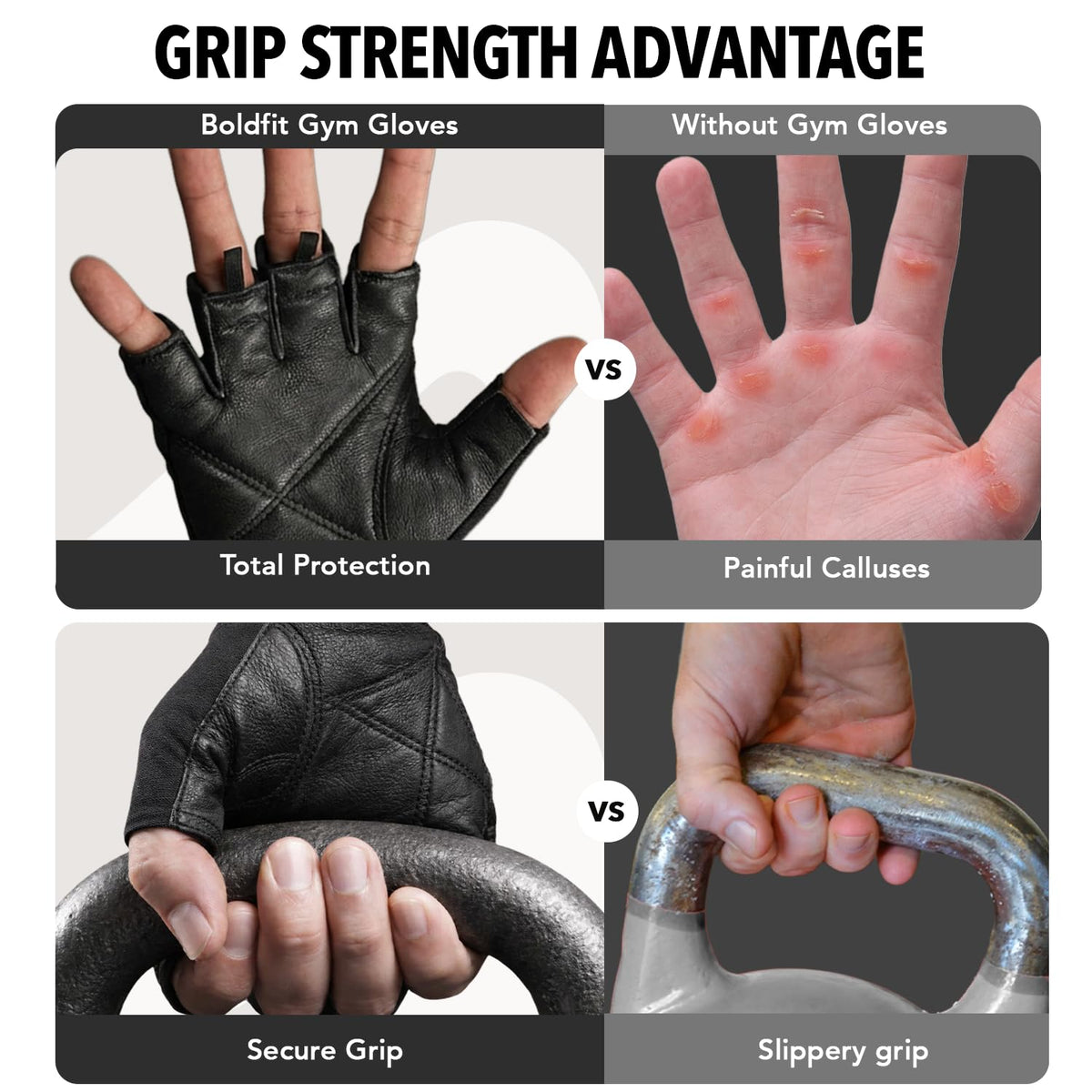 Boldfit Gym Gloves for Men & Women with Wrist Support Accessories for Weightlifting, Training, Exercise, Cycling Gloves, Bike Riding Gloves- Warrior -L, Polycotton Blend, Black, Large (8" - 8.5")