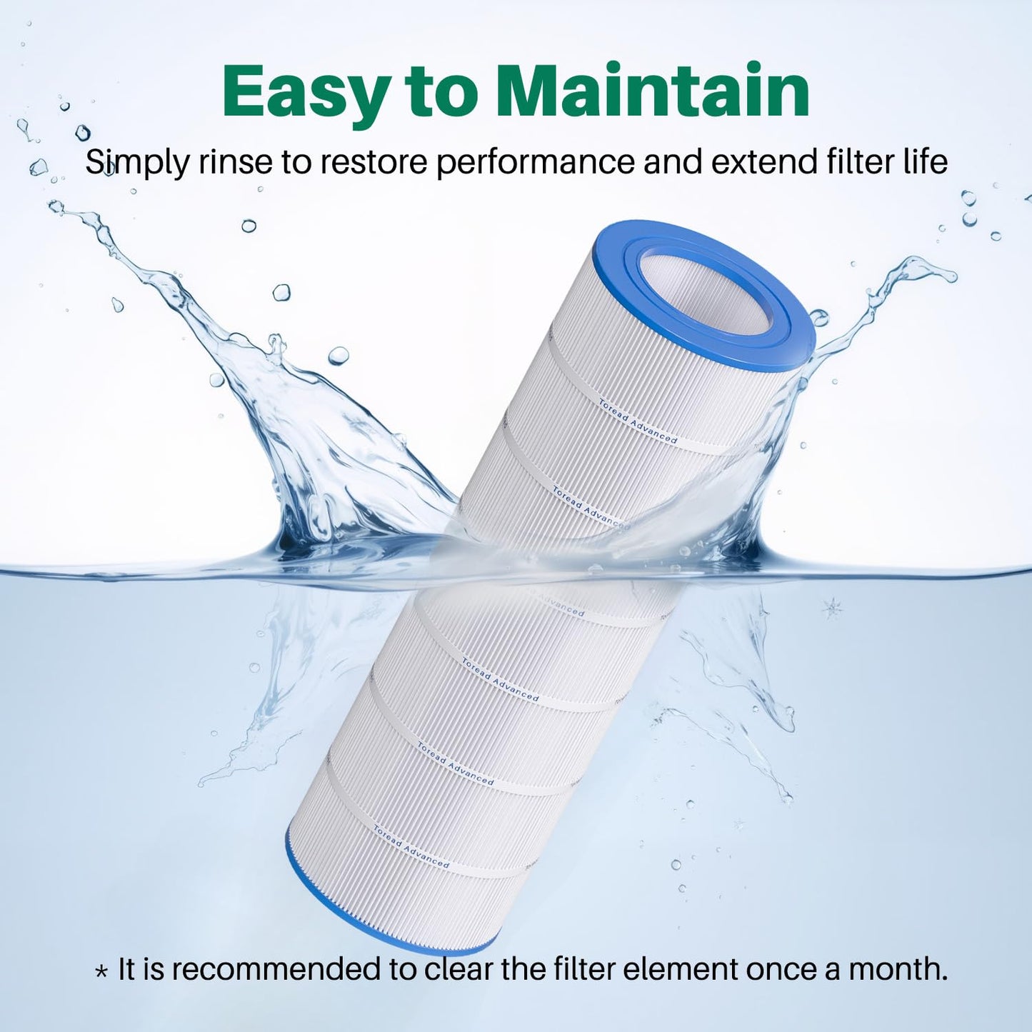 TOREAD Pool Filter Replacement for Pentair CC150, CCRP150, PAP150, PAP150-4, Ultral-C4, PP-C4, Unicel C-9415, R173216, 59054300, Filbur FC-0687, 160317, 160355, 160352, L x OD: 31 1/8" x10 1/16"