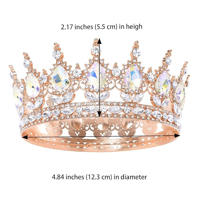 Queen Crown for Women Crystal Tiara for Women Rhinestone Wedding Headband for Bride Hair Accessories for Costume Birthday Party Prom