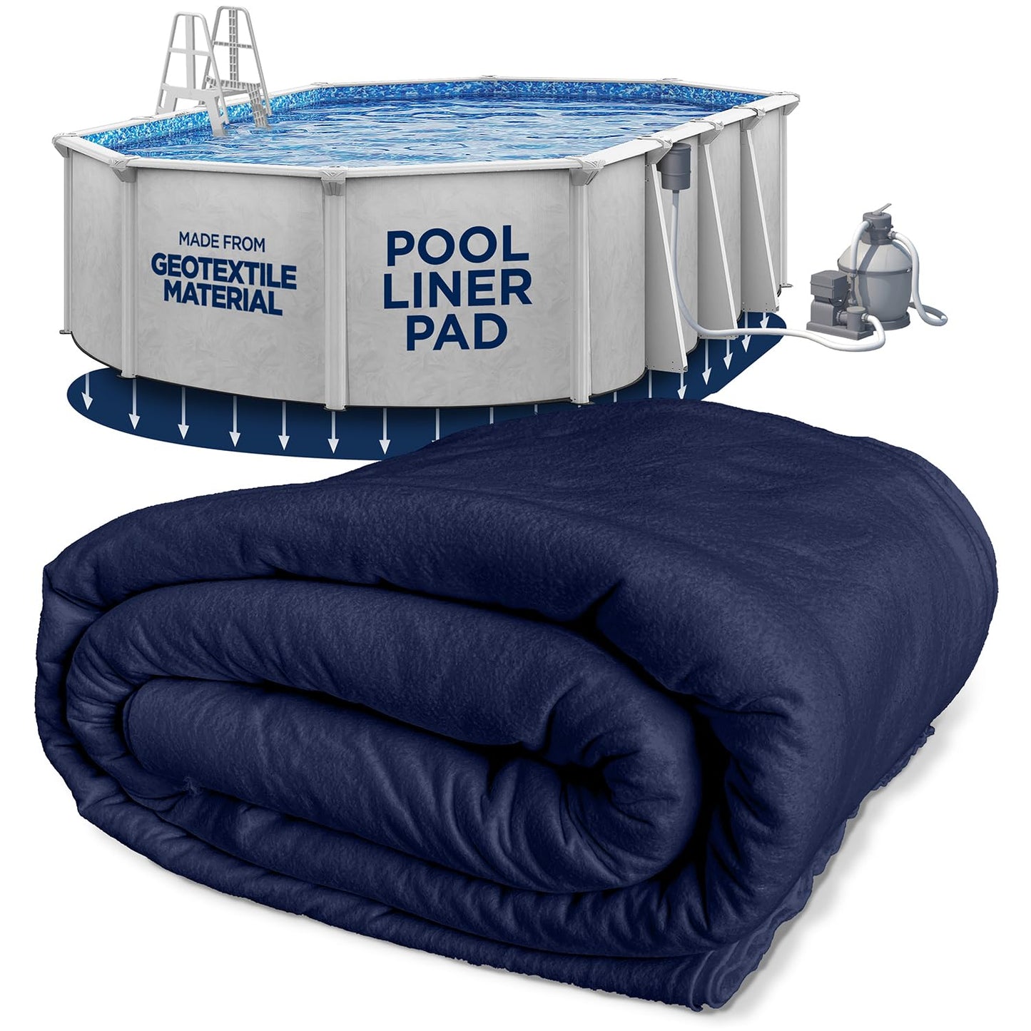Shop Square 10-Foot-by-15-Foot Oval Pool Liner Pad for Above Ground Pools - Under Pool Padding, Above Ground Pool Pad Oval, Puncture Protection, Extend Liner Life, Durable Geotextile Material