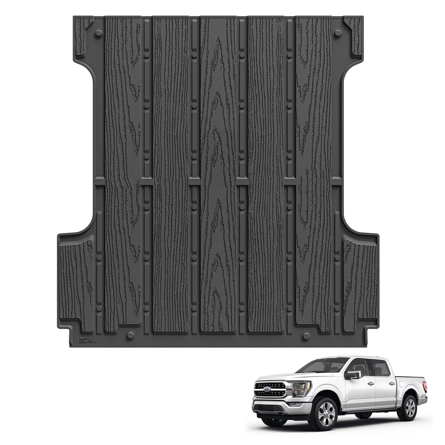 3W Bed Mat for Ford F-150 (5.5FT) 2015-2025 2026 Truck Bed (Include F150 Lightning 2024 2023 2022) All Weather Protector TPE Car Bed Liner Accessories Black