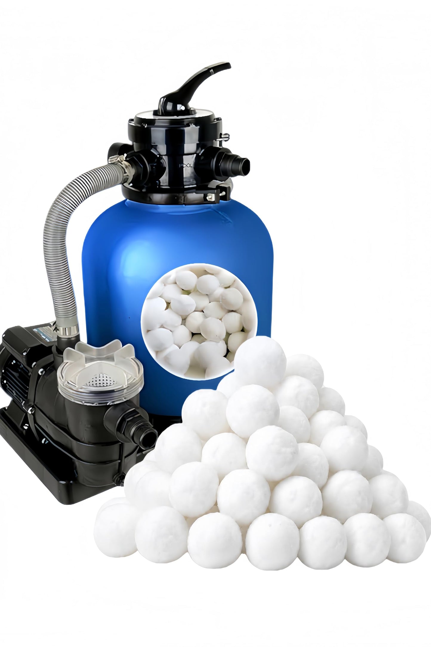 LYQC 3 lbs Pool Filter Balls Eco-Friendly Fiber Filter Media for Swimming Pool Sand Filters (Equals 50kg/100lbs Pool Filter Sand) (3, Pounds)
