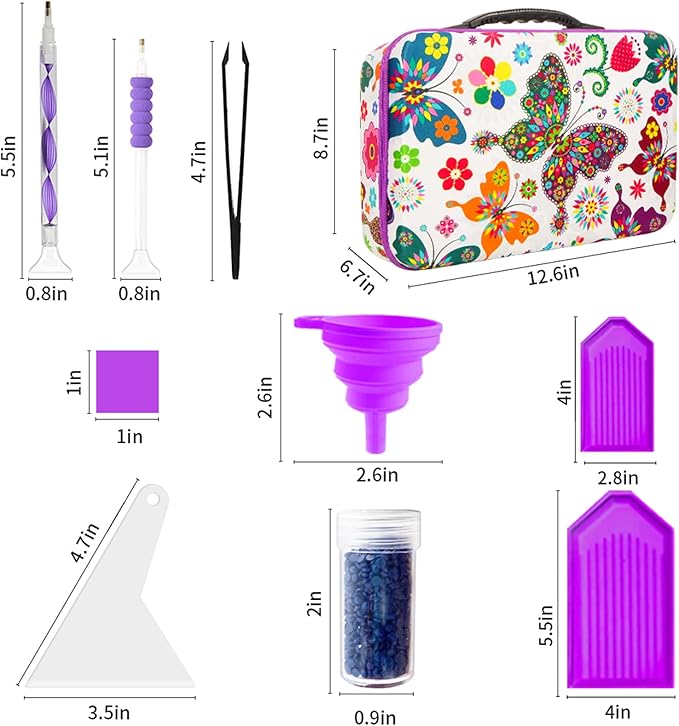 ZORETCO Diamond Painting Storage Containers,120 Slots Diamond Painting Accessories Kits with Tools for Diamond Art Craft Jewelry Beads Organizer