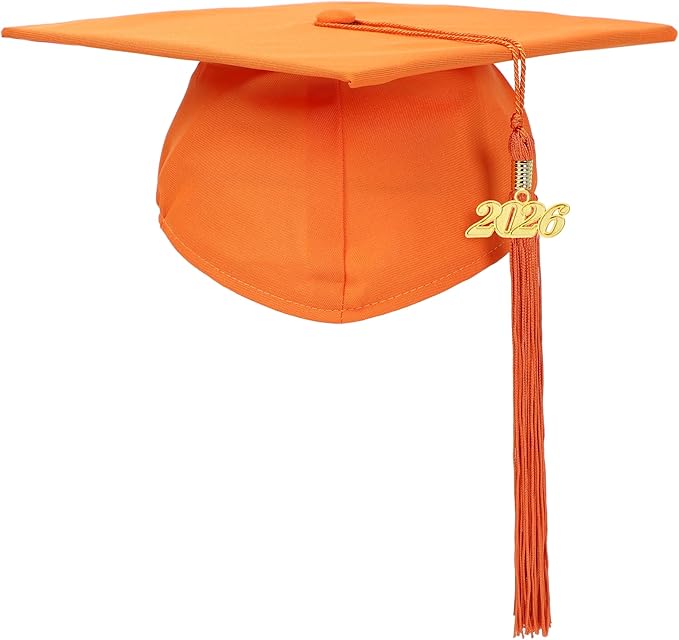 Unisex Adult Matte Graduation Cap with Tassel Year Charm