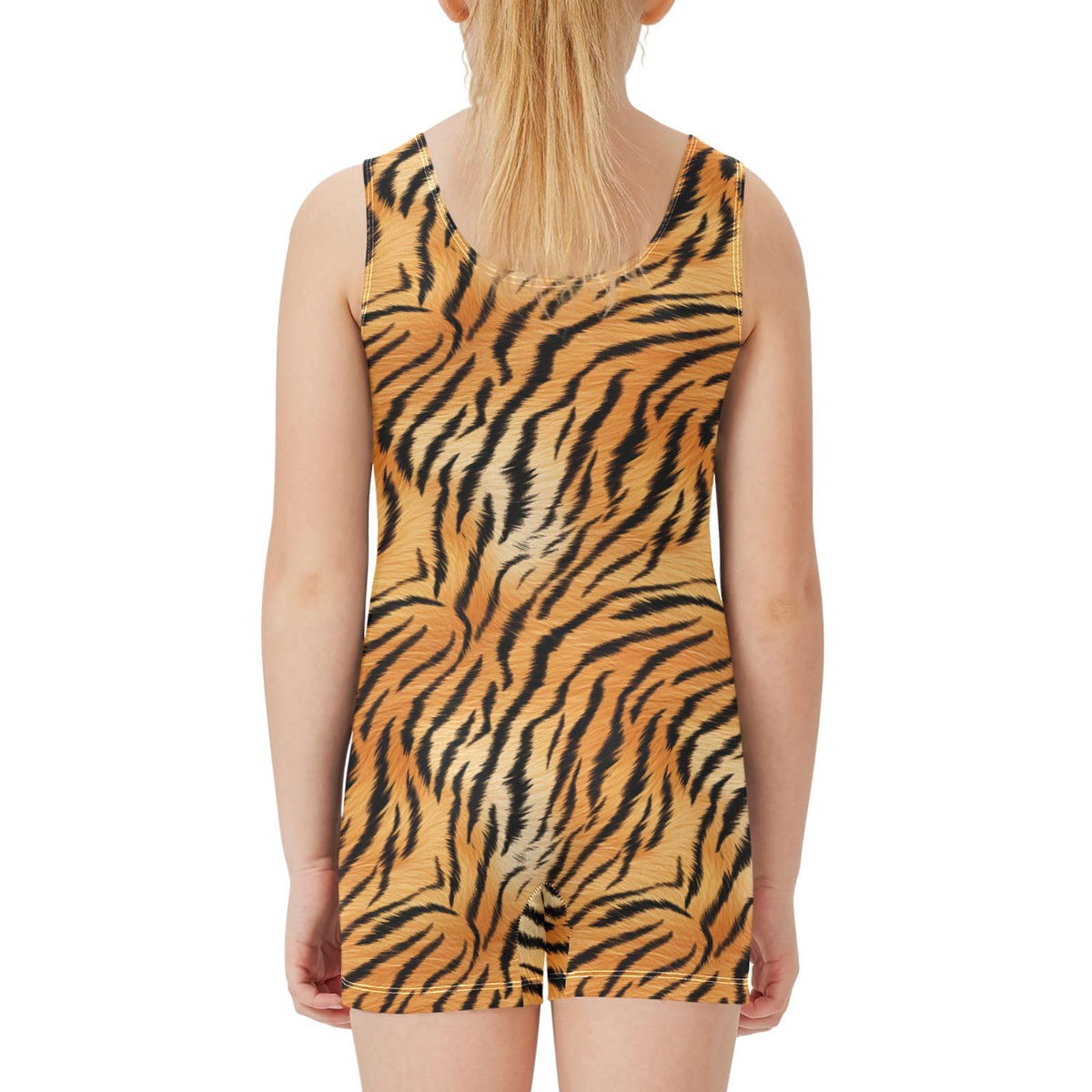 AMmao Gymnastics Leotards for Girls Tiger Skin Texture Dance Unitards with Shorts Tumbling Active Biketards Outfits for Toddler Kids 5-6 T