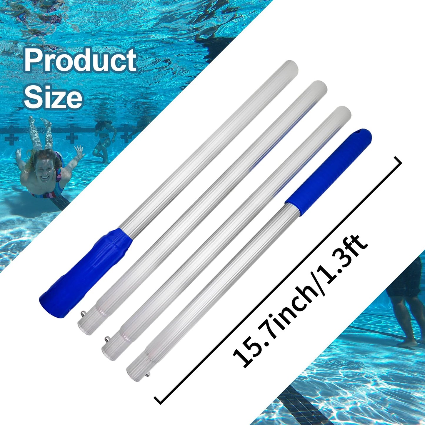 Hook for All Robotic Pool Cleaner with Adjustable Aluminum Pool Pole, Accessories Hook with 5.2 Feet Pole Customized for Pool Vacuum Robot Including Cordless,Above Ground and Underwater.
