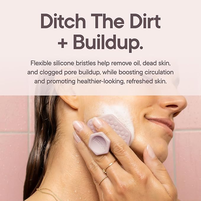 TOOLETRIES Premium Silicone Face Scrubber for Men & Women, Gentle Facial Cleansing Brush & Exfoliator, Deep Pore & Dead Skin Removal, Soft Touch Massager, Quick-Drying & Hygienic - Blossom
