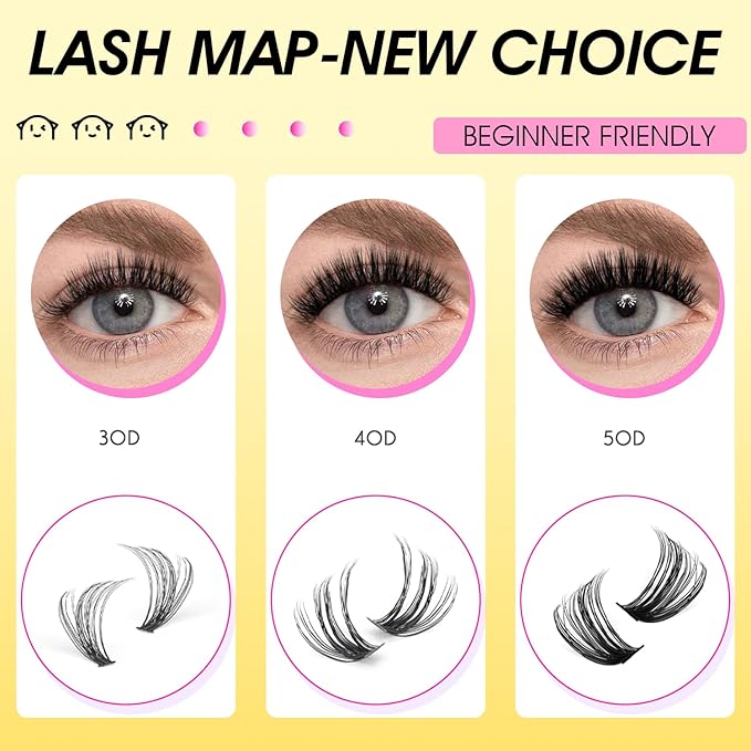 Lash Clusters Kit Eyelash Extension 30D 40D 50D Individual Lashes 12-18mm Mixed Eyelash Clusters Natural Lash Extensions with Lash Bond and Seal DIY Eyelashes Cluster(30D+40D+50D 12-18MM Kit)
