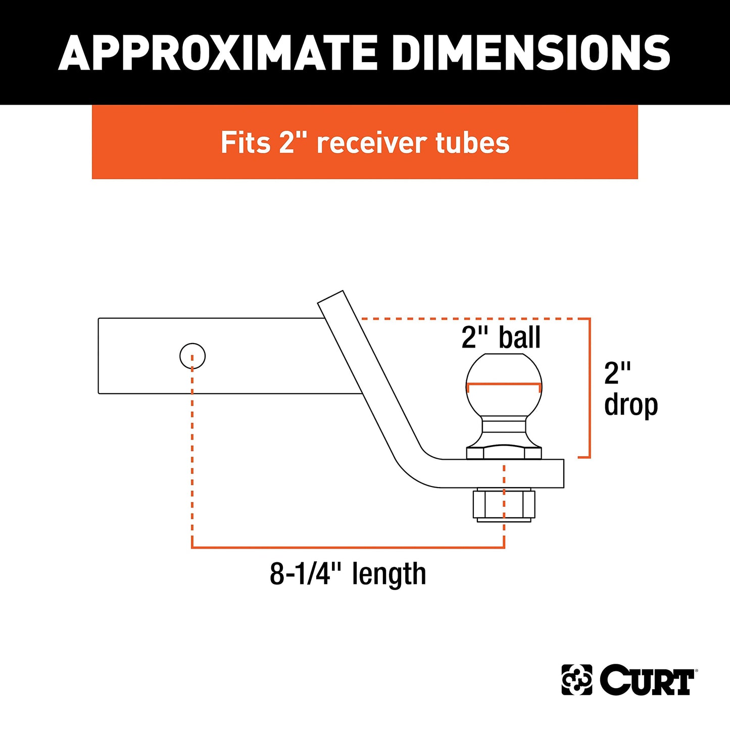 CURT Manufacturing 45036 Class III 2" Loaded Ball Mount with 2" Ball