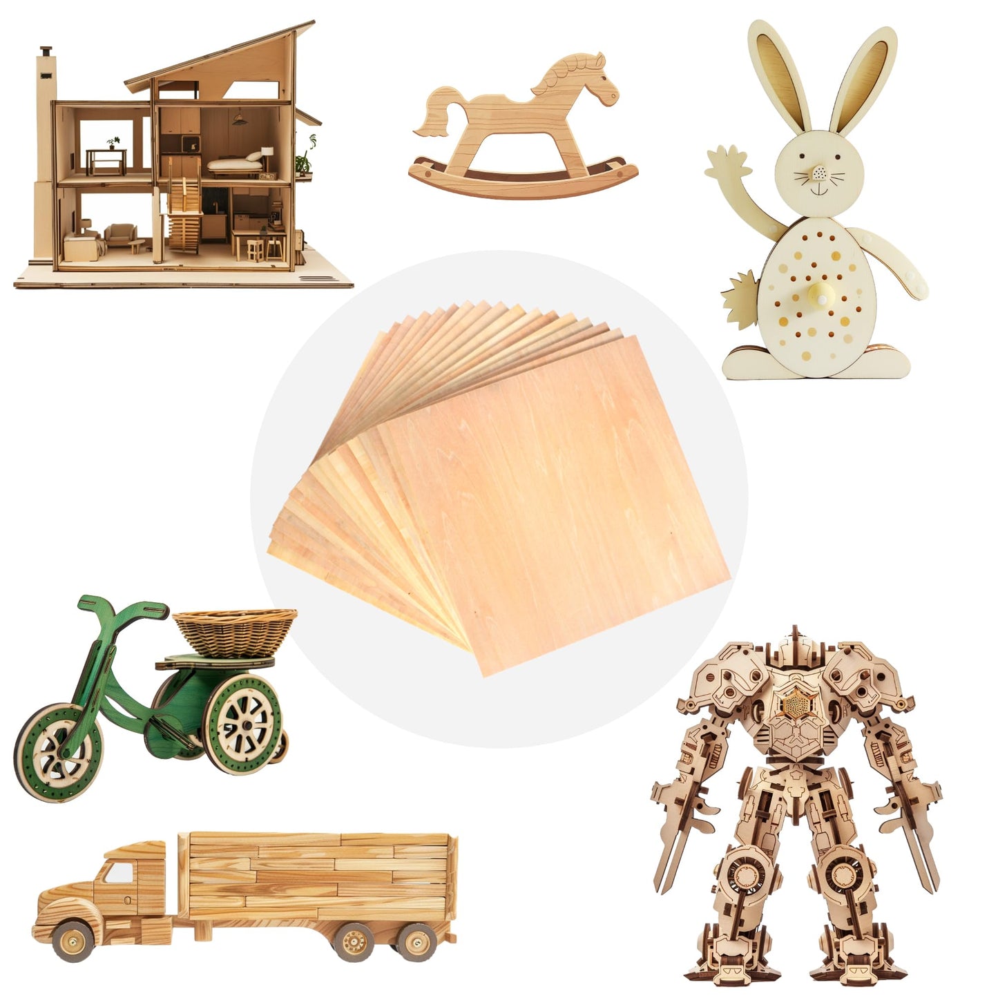 40 Pack 12x12x1/8 Basswood Sheets for Crafts, 3mm Plywood, Unfinished Wood, DIY Ornaments, Model Engraving, Laser Cutting, Architectural Models, Drawing, Wood Burning
