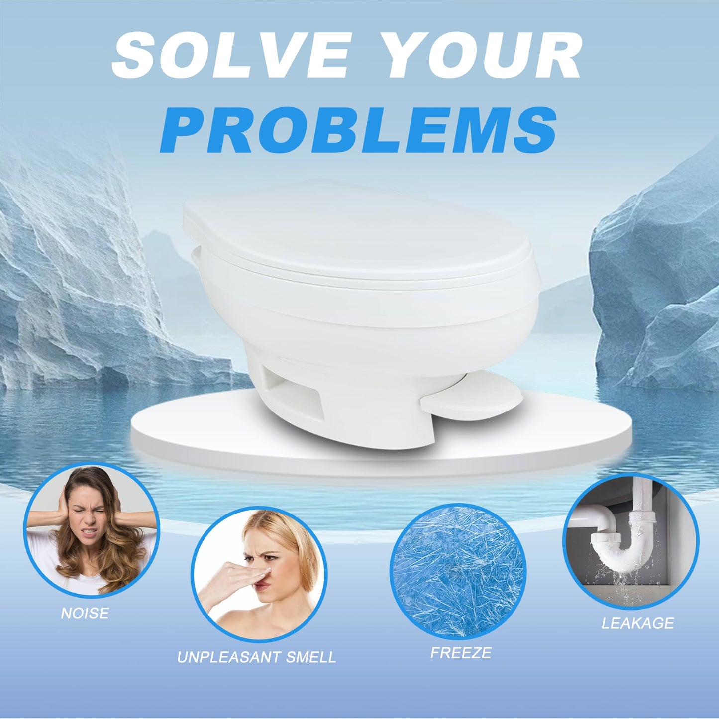 31705 31688 31687 31653 RV Toilet Water Valve kit- Freeze Resistance & Leakage-Resistant RV Toilet Parts for Thetford Aqua-Magic V High and Low by Vypart
