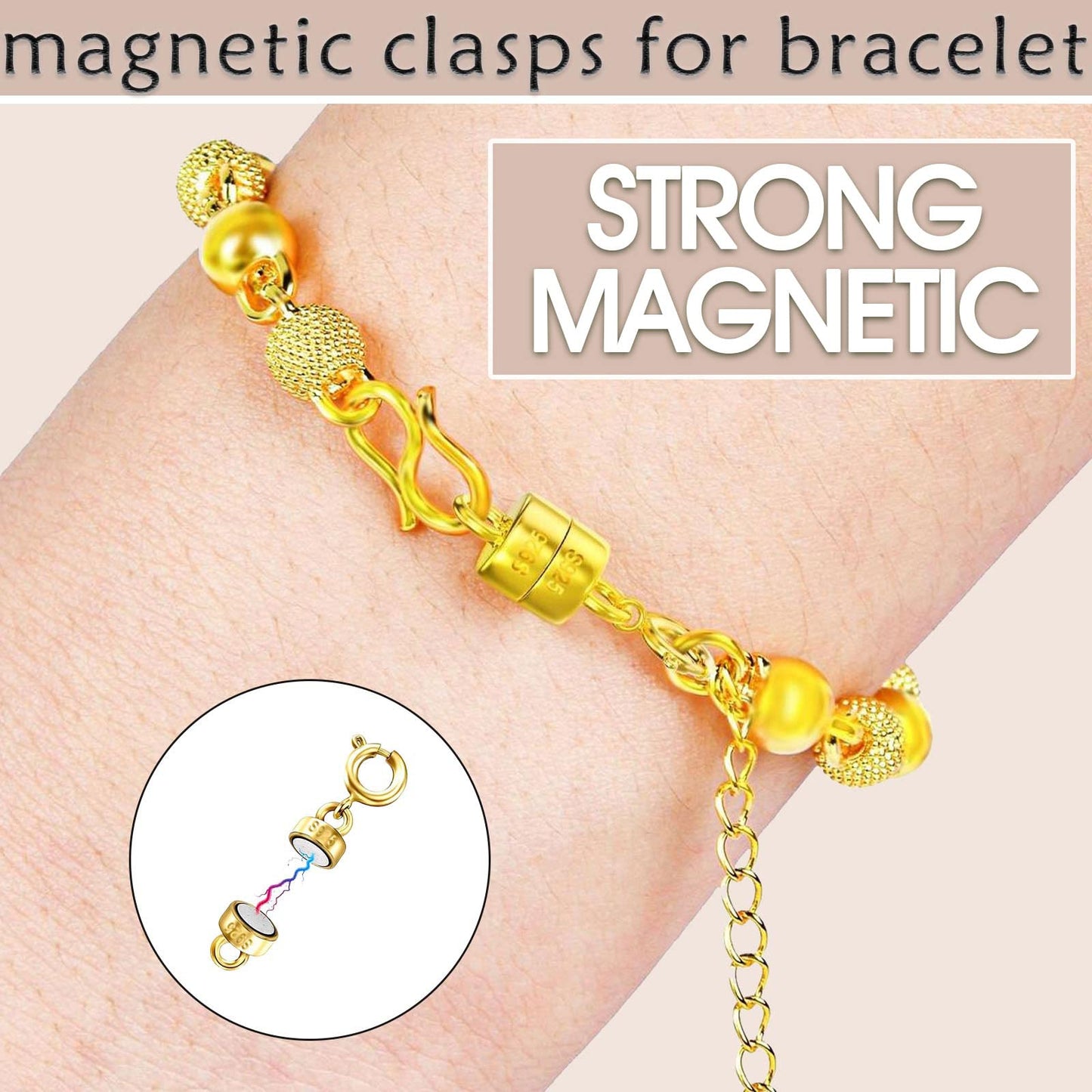 OHINGLT 925 Sterling Silver Magnetic Necklace Clasps and Closures,Gold and Silver Magnetic Clasp Converter for Jewelry Making Supplies,Chain Extender Connector for Small Necklace Bracelet