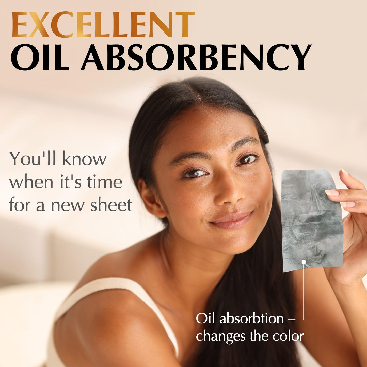 Natural Oil Blotting Sheets for Face with Bamboo Charcoal - 25% Larger - 6pk/600 Makeup Friendly Oil Absorbing Sheets for Face - Easy Dispensing Blotting Papers - Perfect for Keeping in Purse