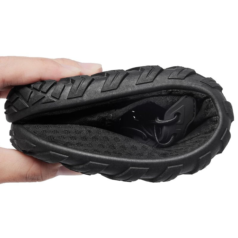 Racqua Womens Water Shoes Mens Quick Dry Barefoot Swim Shoes Lightweight Sports Beach Surfing Kayaking Aqua Shoes Black 11.5 Women/10.5 Men