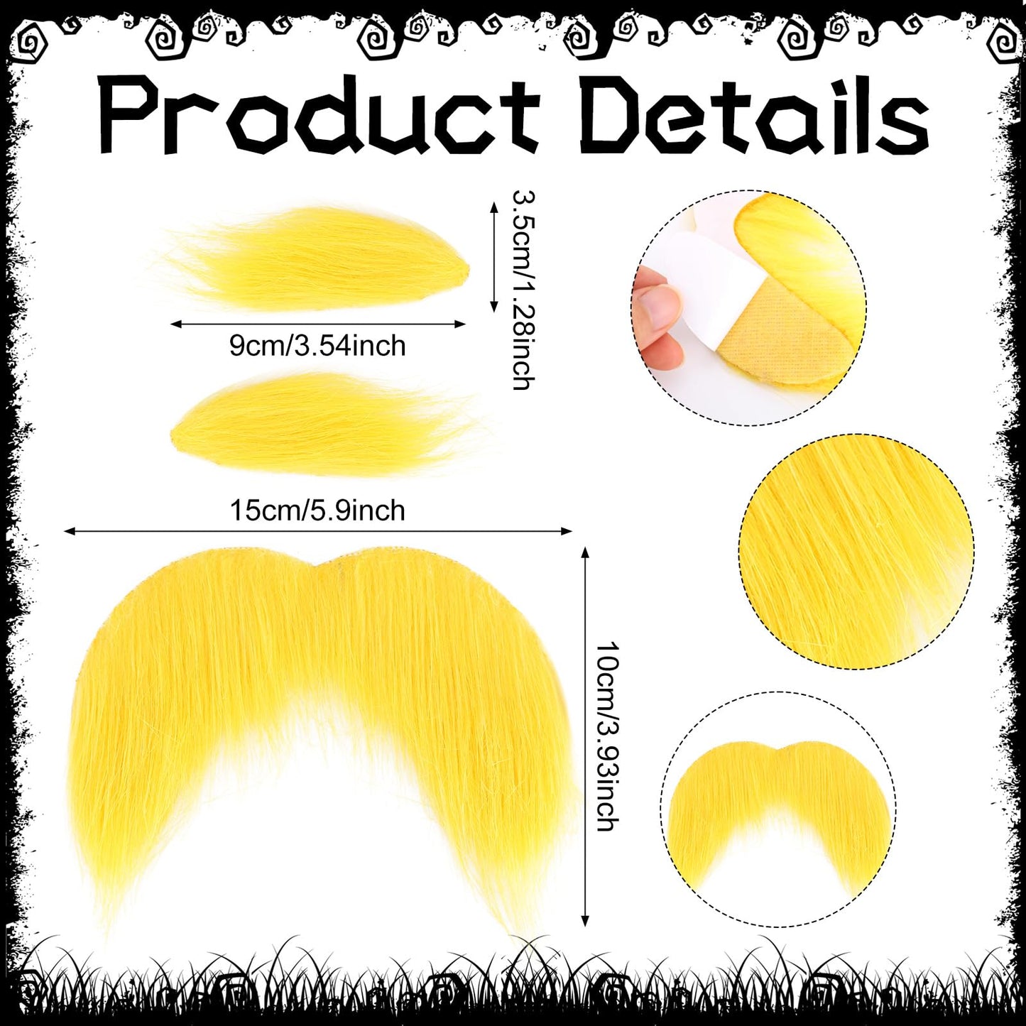 HIYZI Orange Costume Yellow Mustache and Eyebrows Halloween Costume Orange Jumpsuit for Halloween Christmas Festival Party Cosplay Men Women (S)
