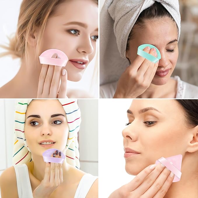 Pimoys 6 Pcs Powder Puffs, Face Soft Triangle Makeup Puff Makeup Sponge for Loose Powder