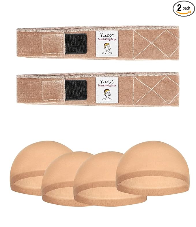 2 Pack Wig Grip Band - Velvet Wig Grips Adjustable Headband Stay Put No Slip Edge Saver
