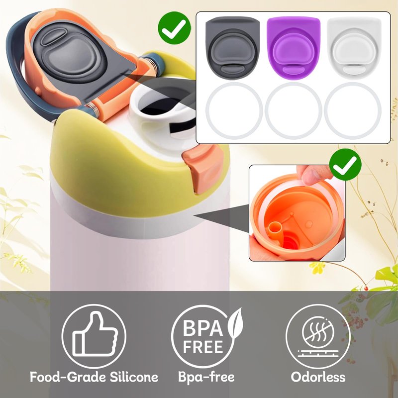 ZONBBEE 3 Sets Replacement Seal Stopper and O Ring Gasket Compatible with Owala FreeSip 24oz 32oz,Water Bottle Lid Insert Cap Rubber Seal Parts for Owala 16/19/24/32/40oz Mouth Piece Accessories Z3K8