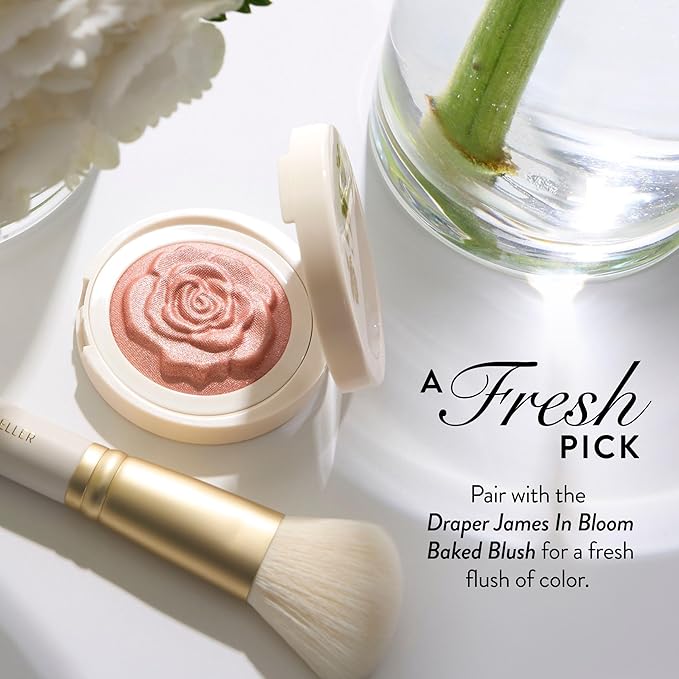 LAURA GELLER NEW YORK Angled Blush Brush - Sculpting & Blending Brush for Blush, Bronzer & Contour - Soft Vegan Bristles - Draper James Limited Edition