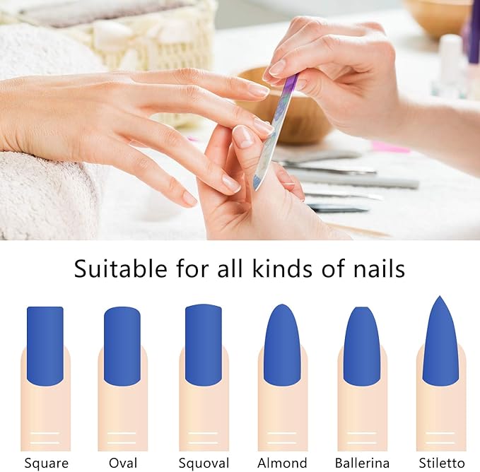 Mudder 5 Pack Glass Nail File with Case for Women Double Sided Crystal Fingernail File for Natural Nails Manicure Care Women Gift(Classic Pattern)