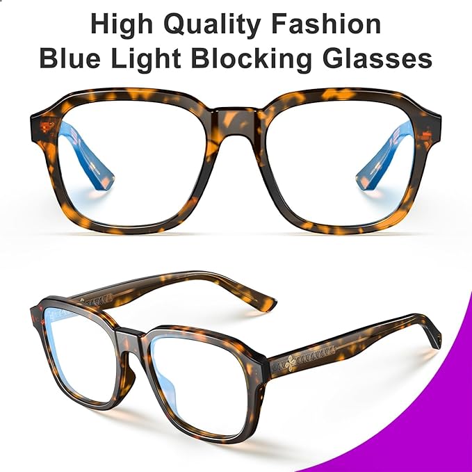 VISOONE Oversized Square Blue Light Blocking Glasses Fashion Computer Eyewear for Women and Men BENNETT