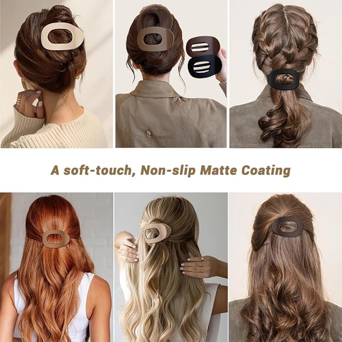 Duckbill Hair Clips for Women, Simple Elegant flat hair clips for Thick Thin Long Short Hairs (6Pcs,Mix-A)