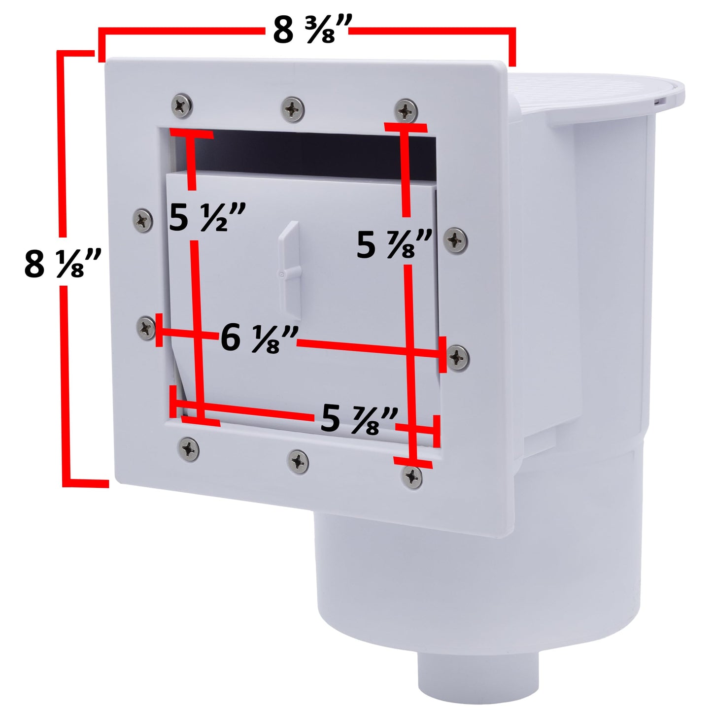 Rx Clear Heavy Duty Standard Complete Thru-Wall Skimmer Kit for Above-Ground Swimming Pool | Made of Non-Corrosive Abs Plastic | Chemical Resistant | White