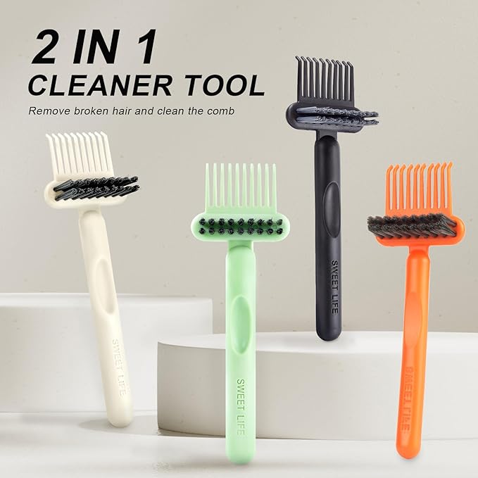 Boar Bristles Hair Brush for Women and Men, Detangling Hair Brush for Smoothing Massage Add Shine, Nylon&Boar Bristles Detangler brush for Hair Healthy (Cleaner-Orange)