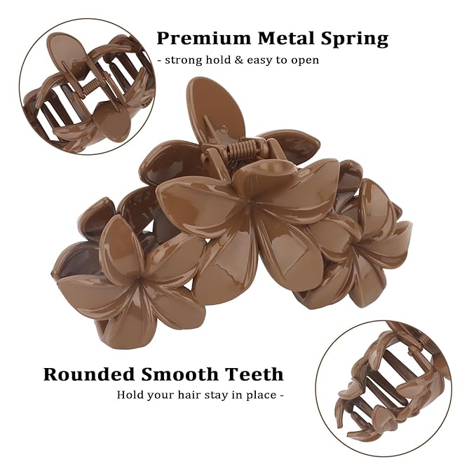 Hawaiian Flower Hair Clips Large Hair Claw for Women Non-Slip Strong Hold Clips for Thick Hair Hair Accessories for Women and Girls