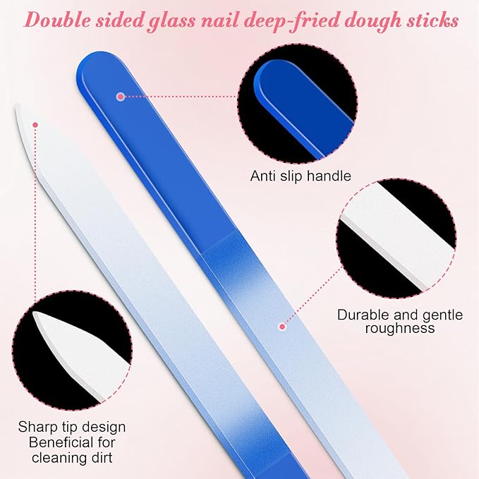 Stocking Stuffers, NICEMOVIC 6 Pack Glass Nail File, Nail File for Natural Nails, Christmas Gifts for Teen Girls, Women, Adults, Party Favor Small Gifts for Mom Her, Valentines Birthday Easter Stuffer