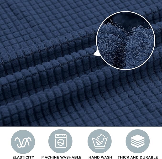 LURKA Stretch Oversized Sofa Slipcovers 1 Piece Couch Covers for 3 Cushion Couch Sofa Furniture Protector Full Sofa Covers with Elastic Bottom for Kids and Pet (X-Large, Navy)