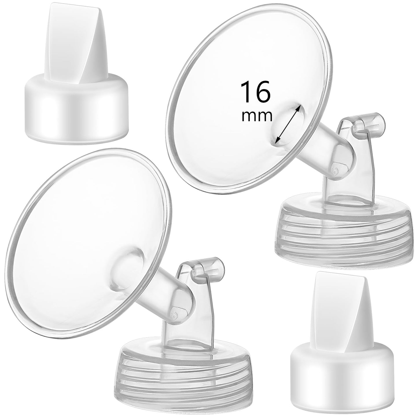 Momstouch 16mm Flange and Duckbill Valve Compatible with Spectra S1 S2 9 Plus Breastpump Replacement to Spectra Pump Parts, Not Original, Replace Accessories.