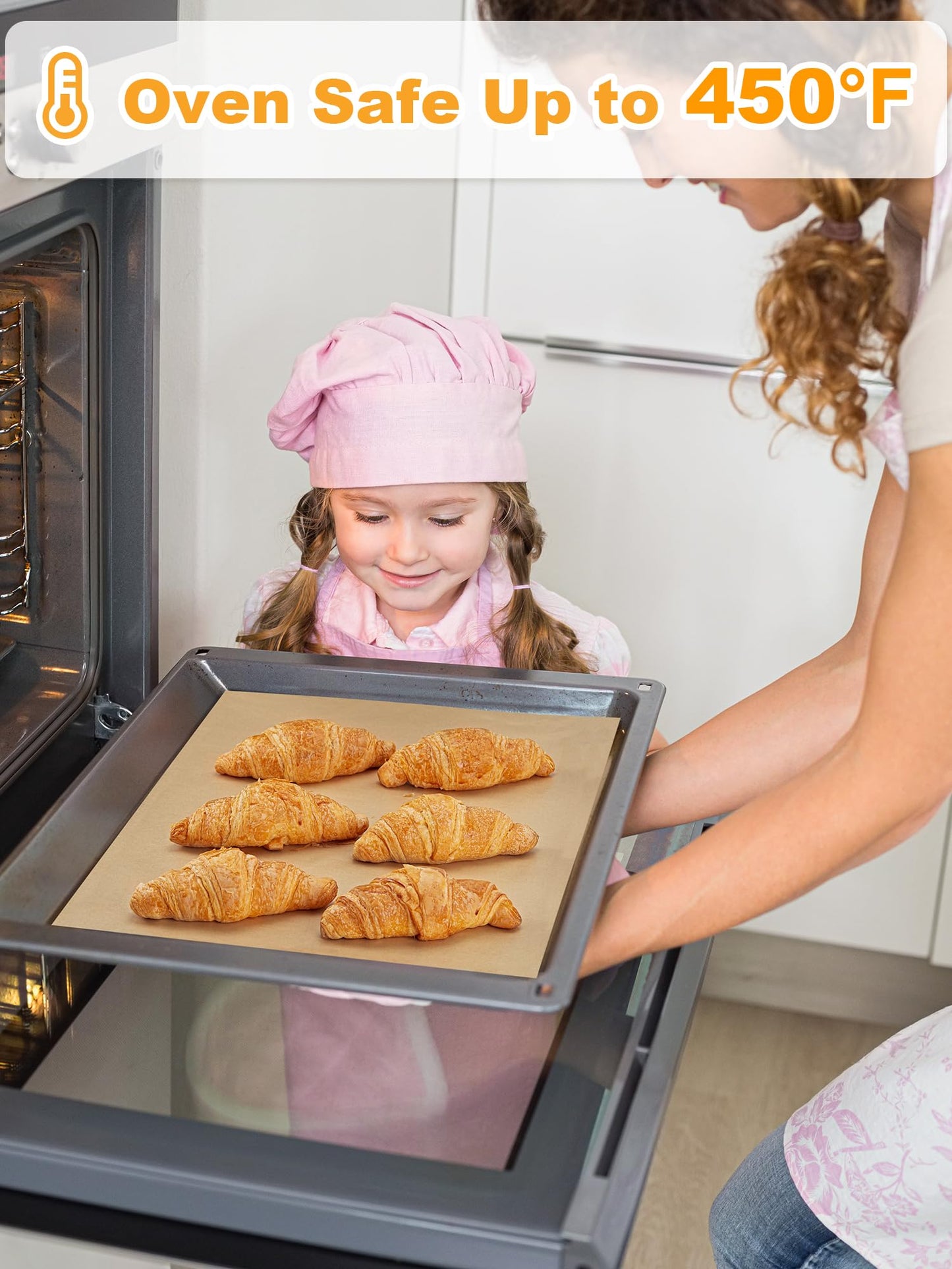 SMARTAKE Parchment Paper Roll for Baking, 15 in x 242 ft, 300 sq.ft, Non-Stick Baking Paper Sheets with Slide Cutter, Heavy Duty Extra Long, for Kitchen Baking Cooking Grilling Steaming, Unbleached