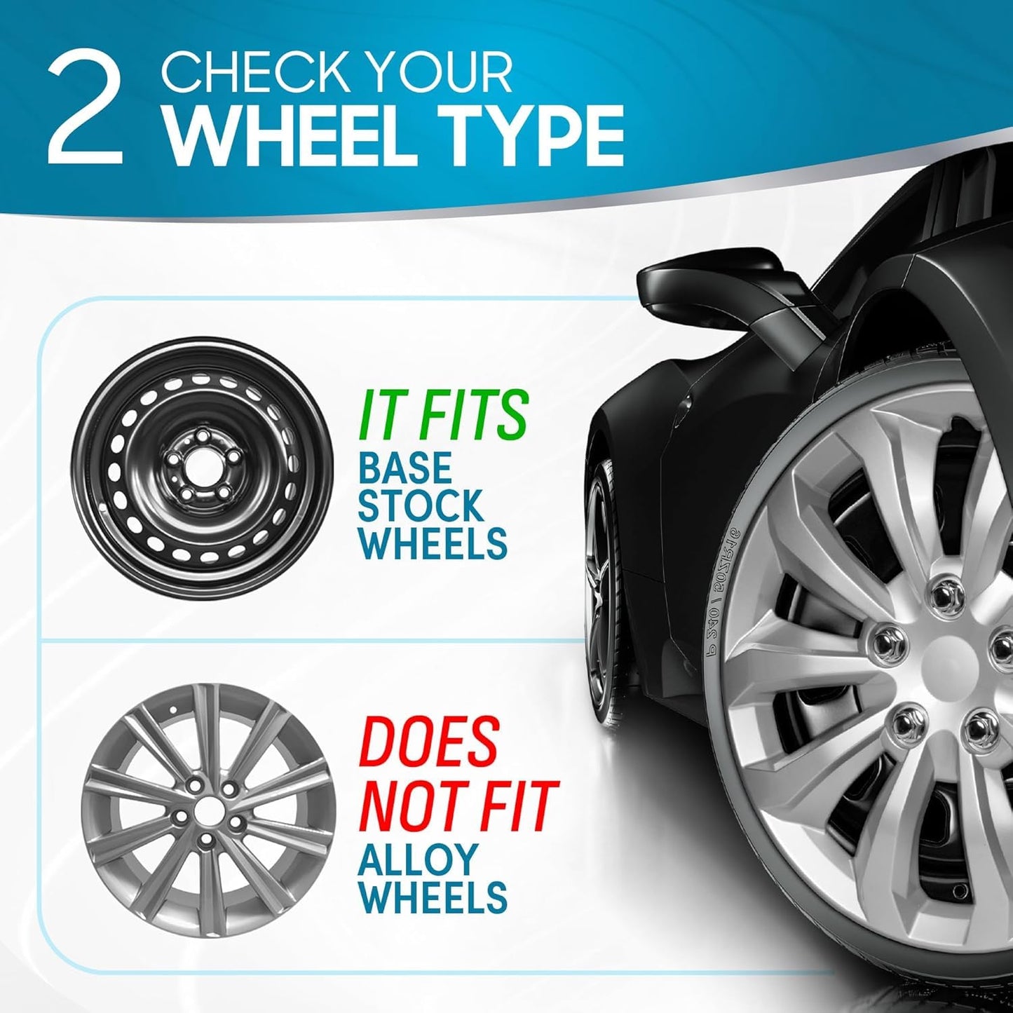BDK (4-Pack) Premium 16 Inch Rim Wheel Cover Hubcaps for Cars Trucks SUVs Vans, Direct OEM Replacement Universal Fit Snap-On ABS Hubcaps 16 inch Wheel Covers - Set of 4 Hub Caps - 10-Spokes Silver