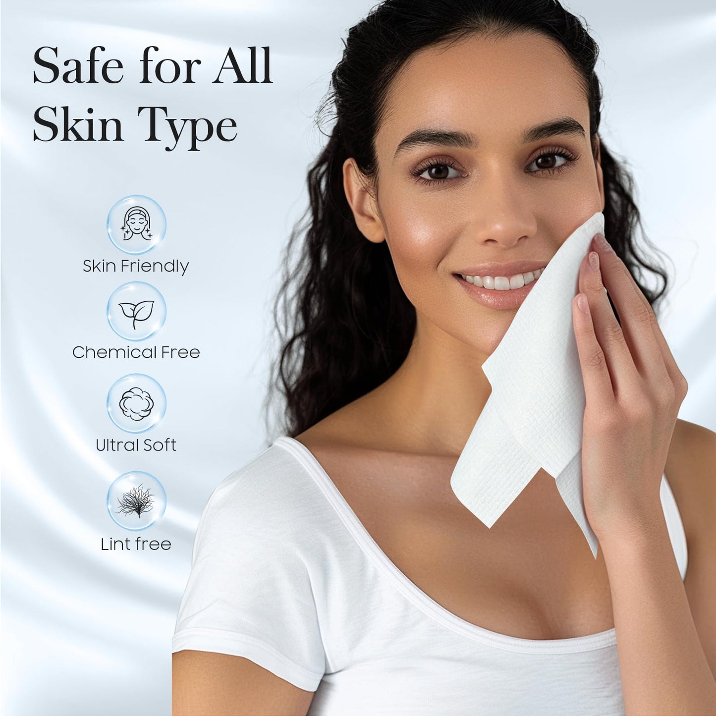 Fygrip 2 Pack of 50 count XL Disposable Face Towels 10” x 12”, 100% Viscose Fibre, Soft & Skin Friendly Face Towelettes Disposable, Facial Tissue Wipes for Women Cleansing