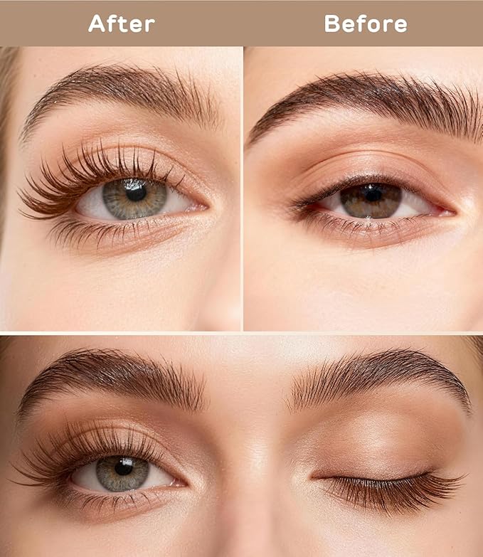 DYSILK Naked Strip Lashes 5 Pairs - 6D Natural Lashes Wispy Lashes Fake Eyelashes Lightweight Natural Look, Reusable & Portable, Invisiband for Comfort, Perfect for Everyday Wear | 14mm (Brown-02)