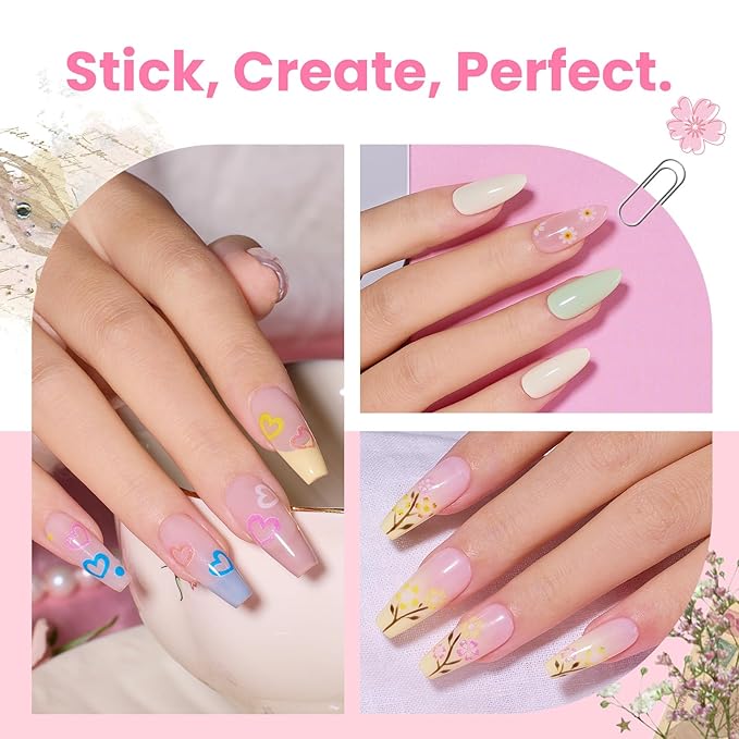 Beetles Nail Art Stickers 30 Sheets 3D Flower Nail Stickers Heart Nails Design Supplies DIY Decals for Decoration Nails Art for Women Girls