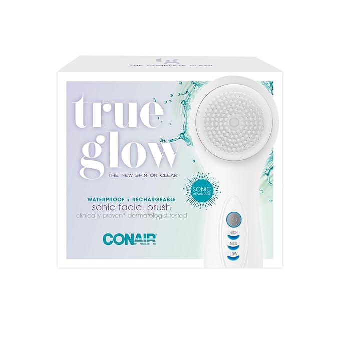 True Glow by Conair Facial Brush - Waterproof + Rechargeable