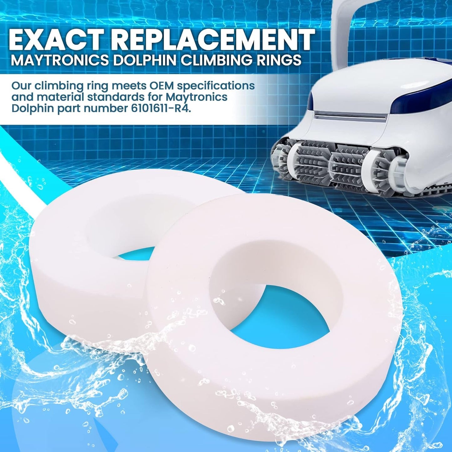 Calvana 8-Pack The Climbing Ring Replacement for (Compatible with) Maytronics Dolphin 6101611-R4, Fits M200/M400/M500, Nautilus/CC Plus, and DX3/DX4/DX6 and More – Made from Quality Material