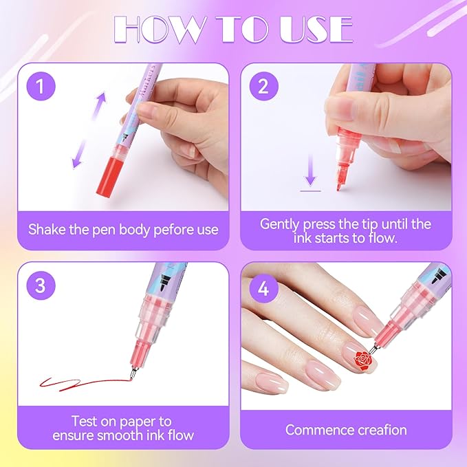 15 Colors Nail Art Pens Set, 2026 New Nail Art Markers for Gel Nails, DIY Nail Art Pens for Painting Nails, Quick-drying Nail for DIY Nails Art Design Manicure Tools TA640-15