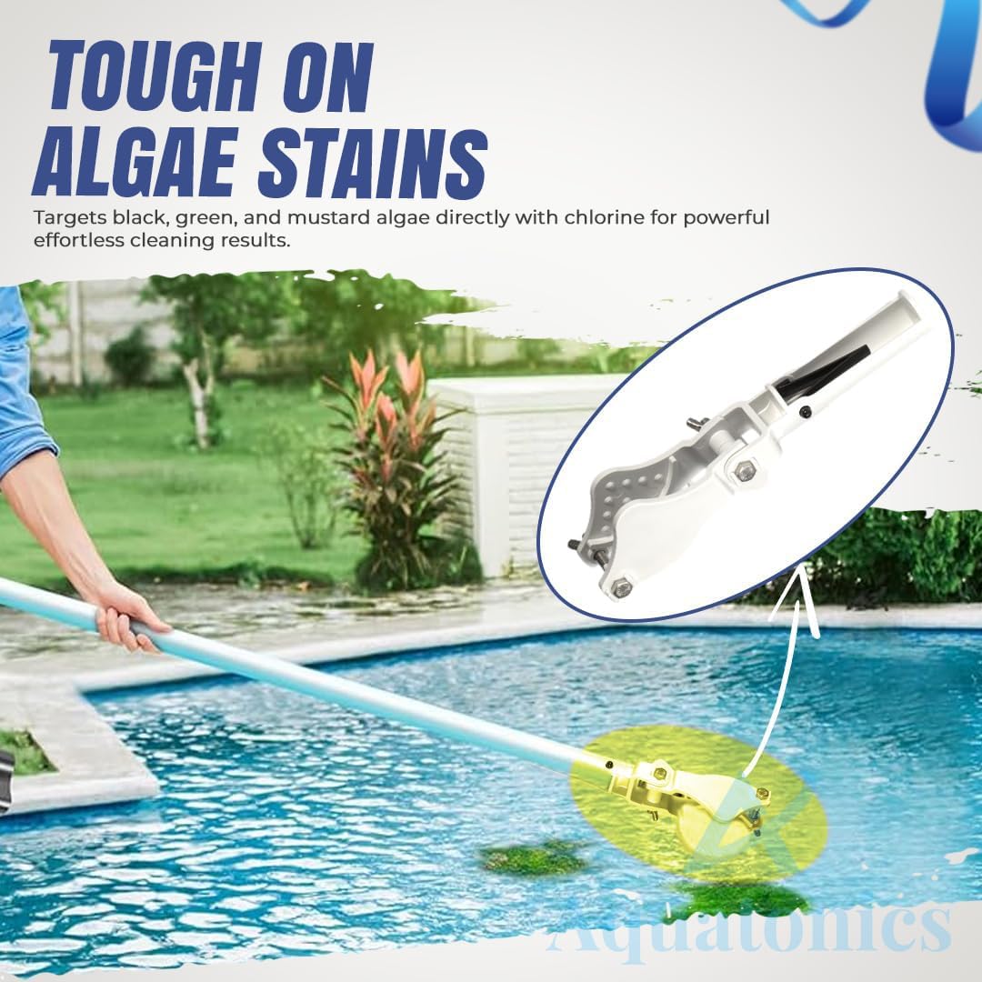 Aquatonics Heavy Duty Pool Tablet Holder – ABS and Stainless Steel Construction, EZ Clip Handle, Adjustable Wing Screw – Replaces 542068, Fits 3 Inch Tablets for Cleaning Stains with Telescopic Pole