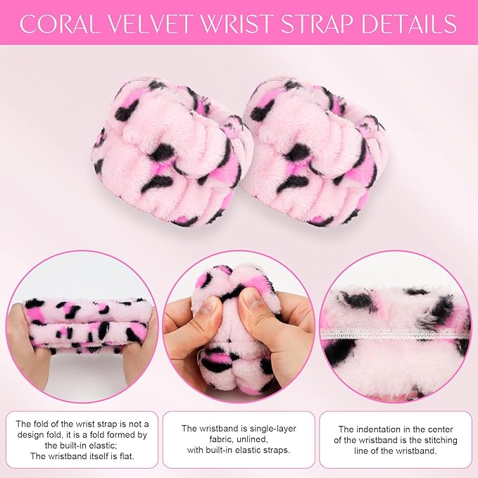 CAVETEE 6 Pack Spa Headband for Washing Face, Makeup Headband for Washing Face, Cute Puffy Bubble Headband Bow Tie Spa Headband with Washing Face Wristband Set for Women Girl