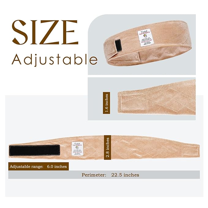 2 Pack Wig Grip Band - Velvet Wig Grips Adjustable Headband Stay Put No Slip Edge Saver