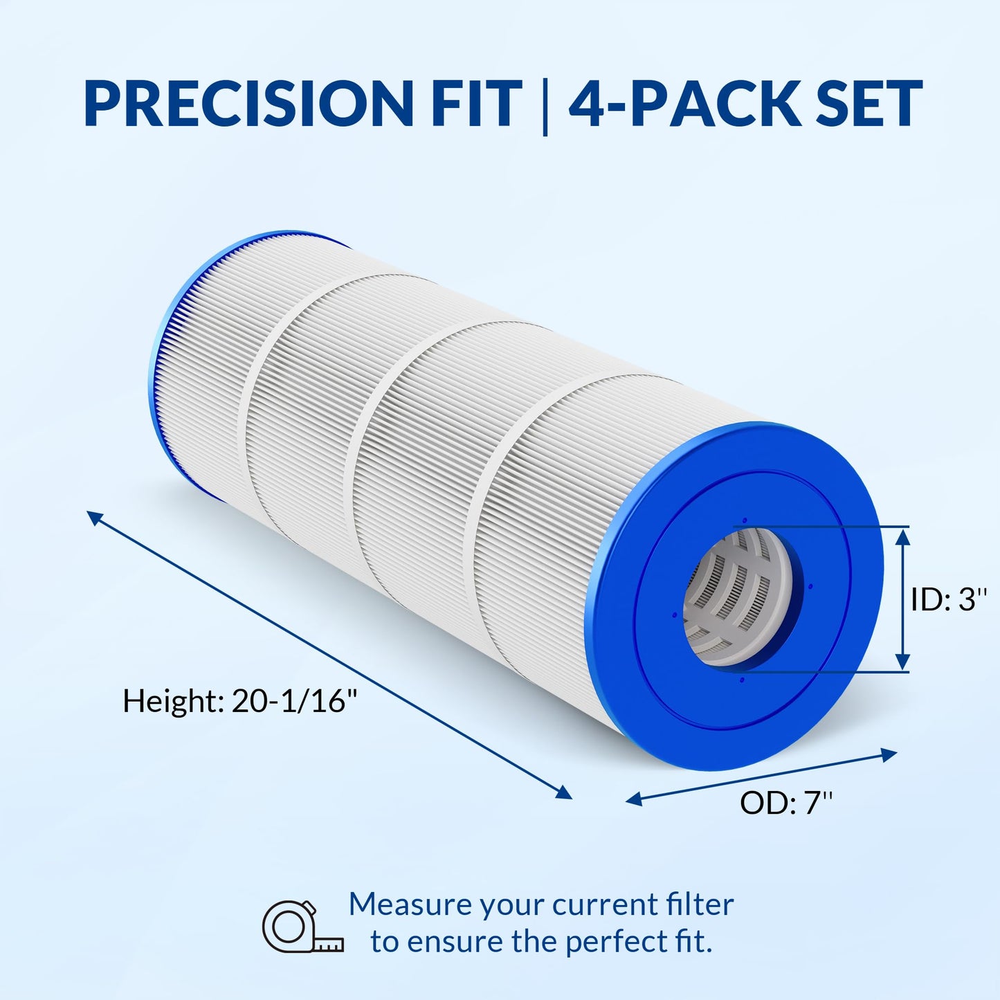 Swimara CCP320 PCC80 178580 R173573 817-0081, 5 oz+ Trilobal Fabric Pool Filter Cartridges, Compatible with Pentair Clean & Clear Plus 320 (#160340) & Waterway 325, 4-Pack, Ultra Series
