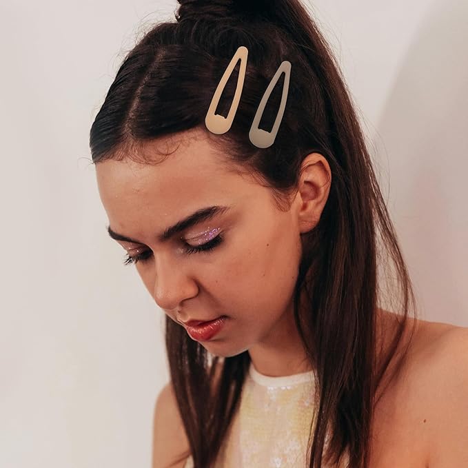 Small Hair Barrettes For Women No Slip Metal Snap Clips For Thin And Fine Hair,Matte Black Brown Green Gray,20 PCS,1.97 x 0.5 Inch.