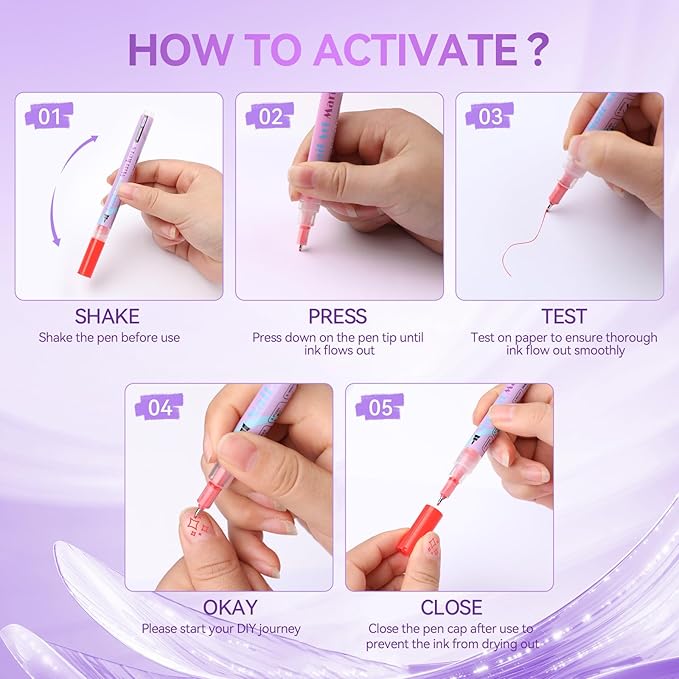 12 Colors Nail Art Pens Set, 2026 New Nail Art Markers for Gel Nails, DIY Nail Art Pens for Painting Nails, Quick-drying Nail for DIY Nails Art Design Manicure Tools TA640-12