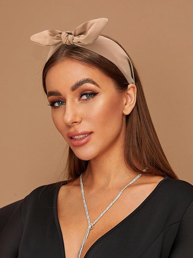 TOBATOBA Bow Headbands for Women 6Pcs Knotted Headband with Bow Cute Stylish Top Knot Head Bands Wide Hairband Hair Accessories for Women Girls